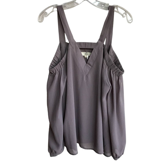 entro Tops - Entro Lilac Taupe Off the Shoulder Blouse